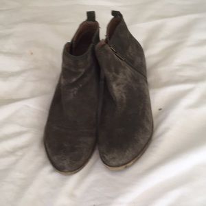 Lucky Brand Suede Booties Basel Double ZIP
